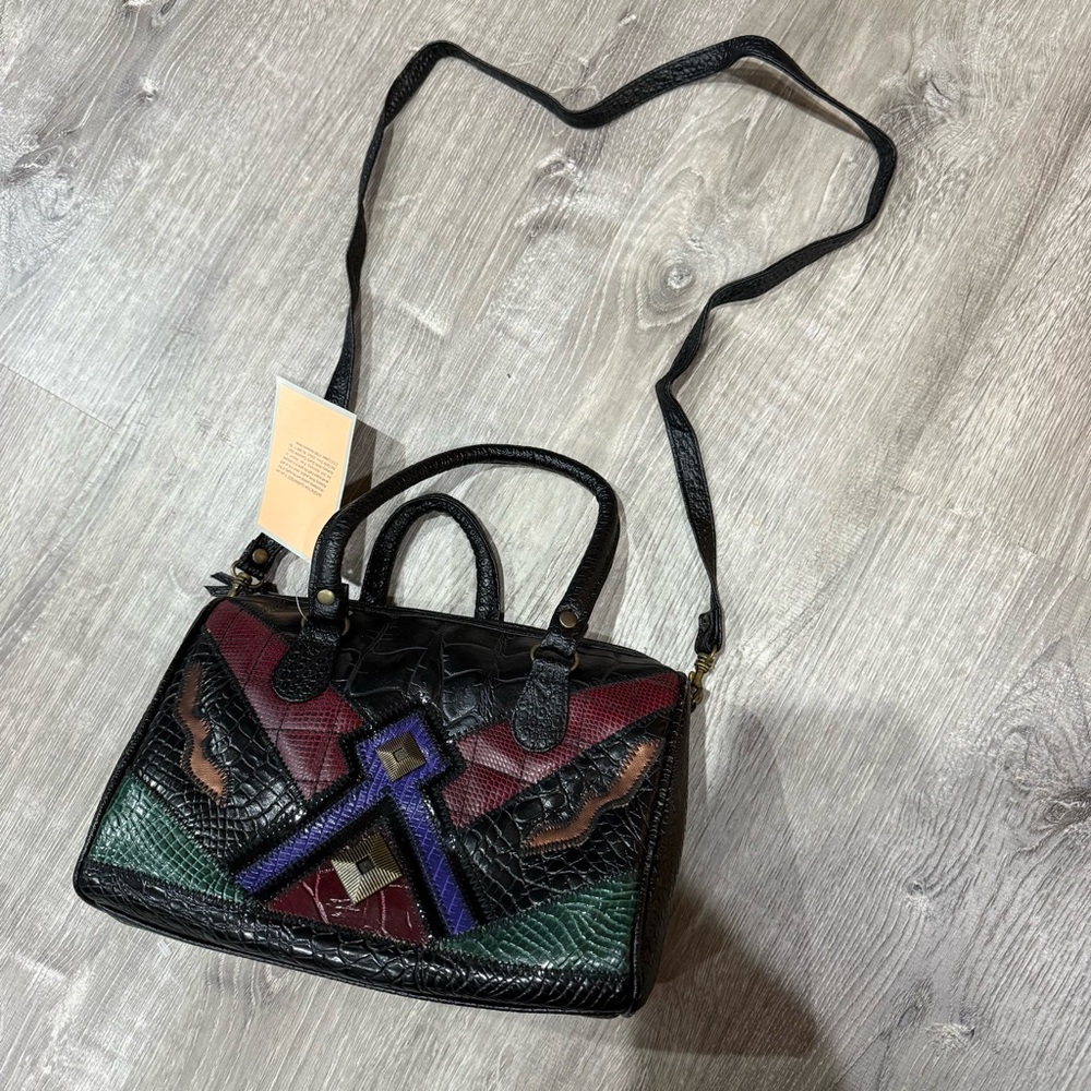 90’s Multicolor Geometric Pattern Handbag - image 5